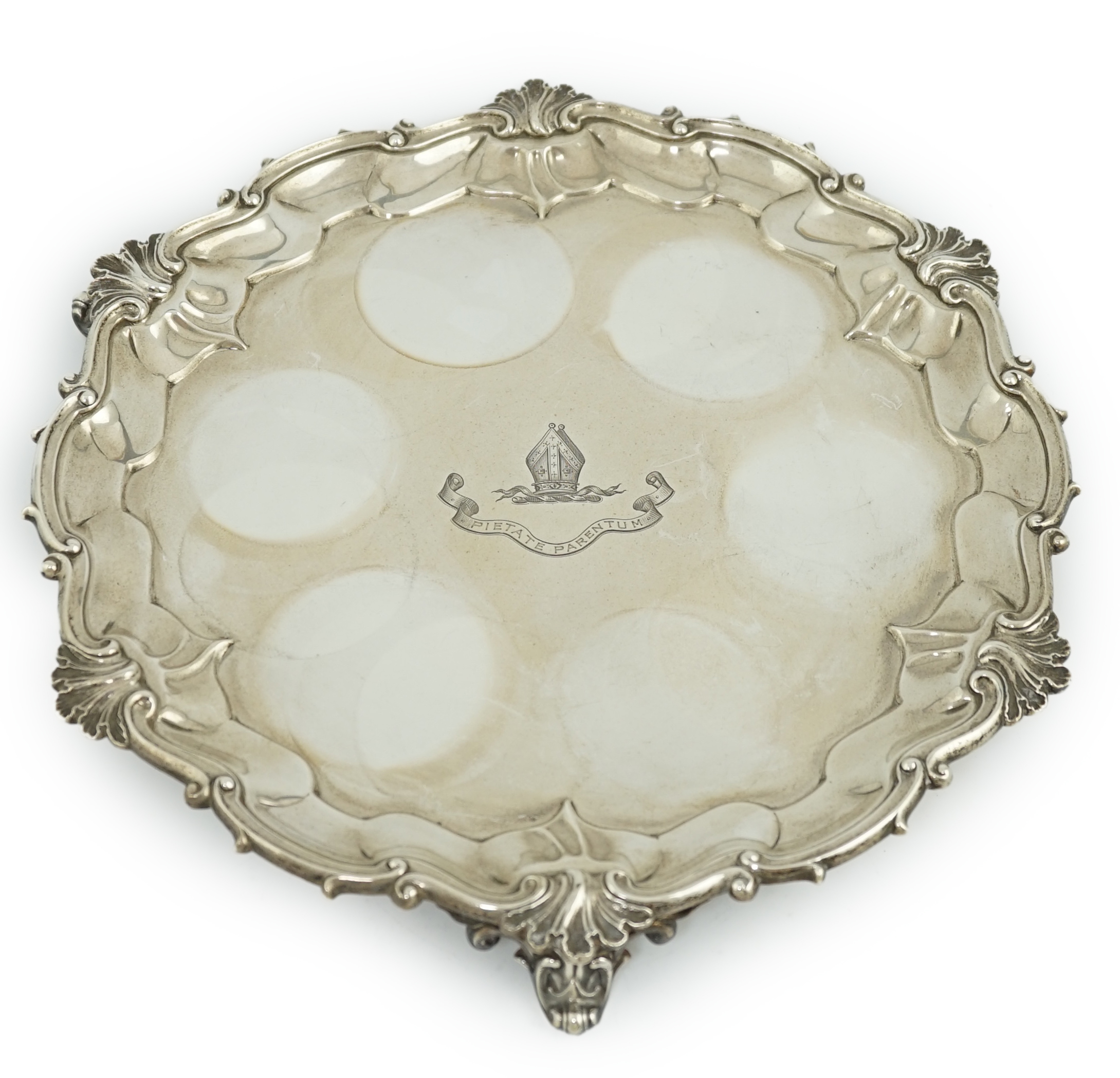 An Edwardian silver salver, by William Barnard & Sons Ltd